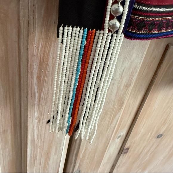 Ethnic Boho Black Crossbody Bag Purse - Picture 3 of 10